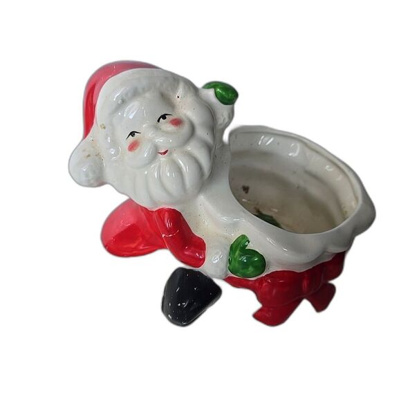 Vtg MCM Christmas Santa With Toy Bag~ Ceramic Planter~ Ron Gordon Designs~taiwan - Picture 2 of 7